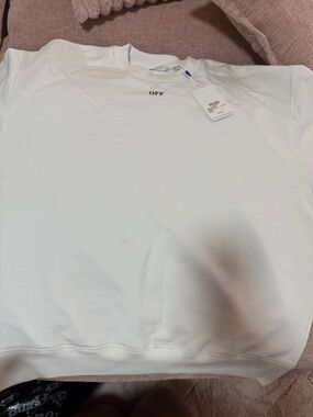 Off-White White-Black Dotted Arrows Skate Crewneck Tag